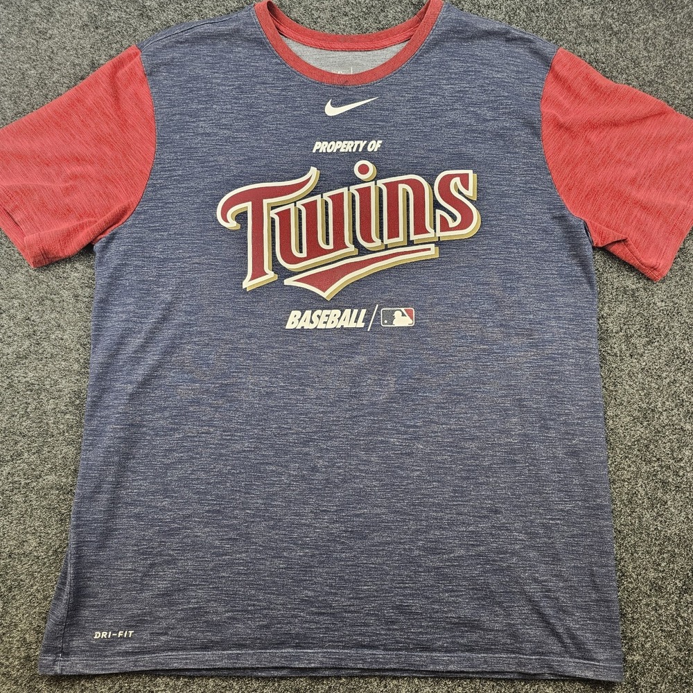 Nike Dri-FIT Minnesota Twins MLB Property Of Baseball T-Shirt Men's XL Blue Red